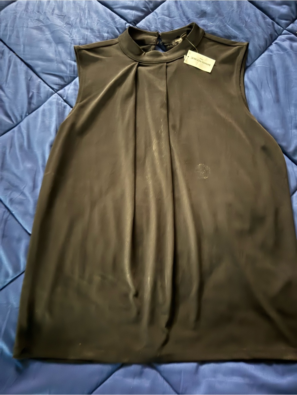 Banana Republic Sleeveless Mock Neck Black Shell Top